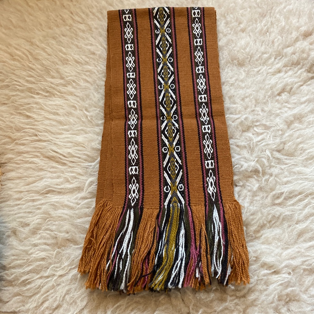 Brand New Peruvian Scarf Or Table Runner Natural Wool  Alpaca